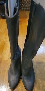 CORSO COMO GUNMETAL  HUEY METALLIC LEATHER BOOTS
